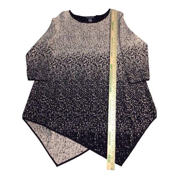 Chelsea & Theodore Tunic Top Womens Size 1X Long Asymmetrical Hem 3/4 Sleeve - Picture 6 of 7